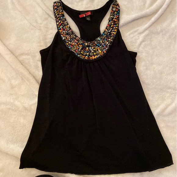 BCX Black Beaded Halter Top - Picture 9 of 12
